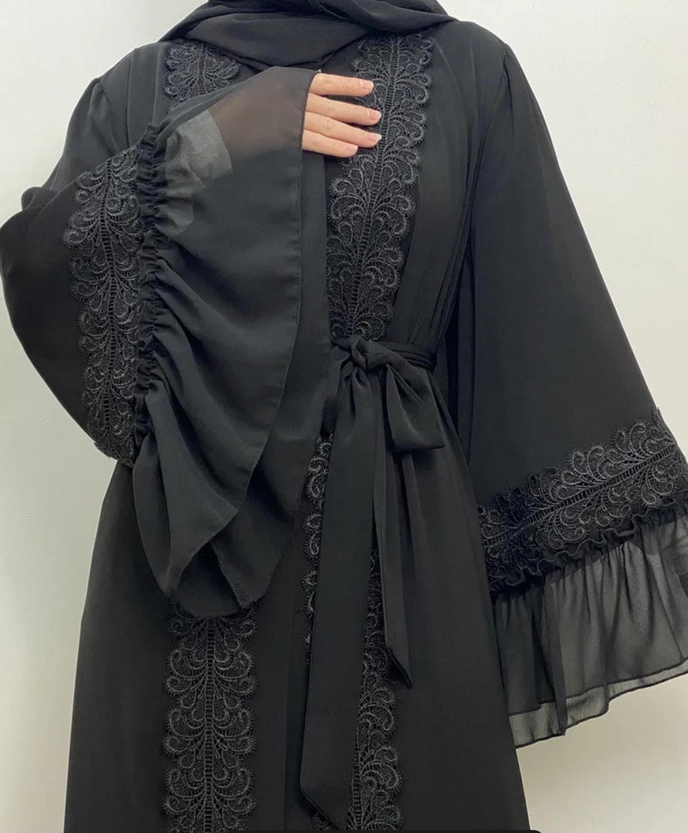 Black Lace Abaya