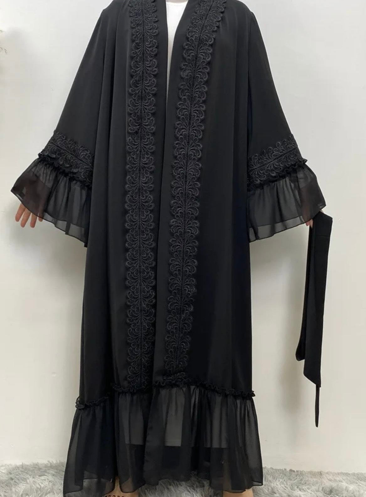 Black Lace Abaya