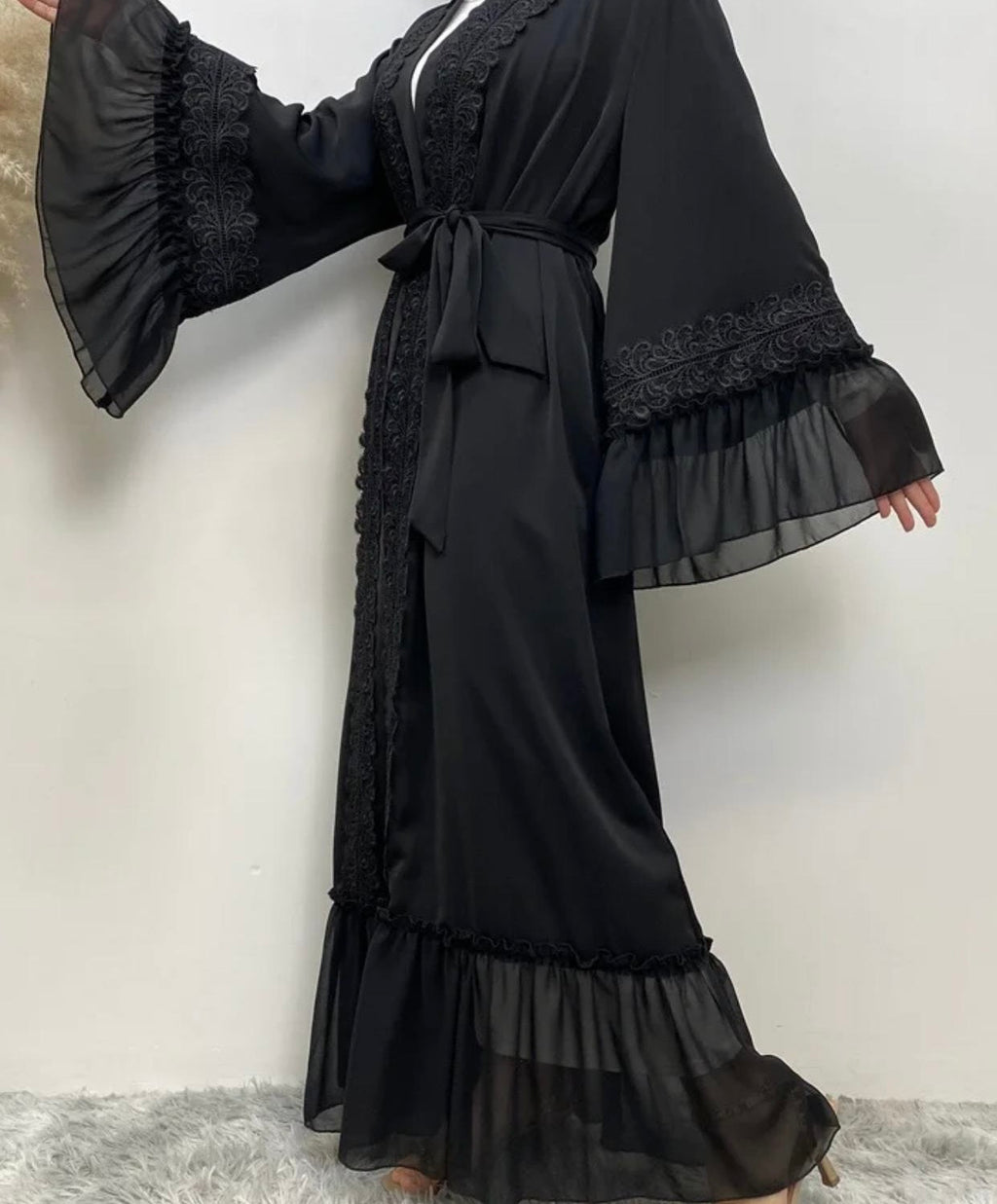 Black Lace Abaya