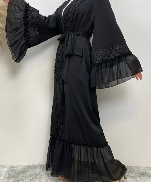 Black Lace Abaya